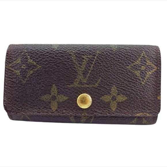 LOUIS VUITTON Key Case Monogram PVC × Leather-Authentic USED - Picture 1 of 12